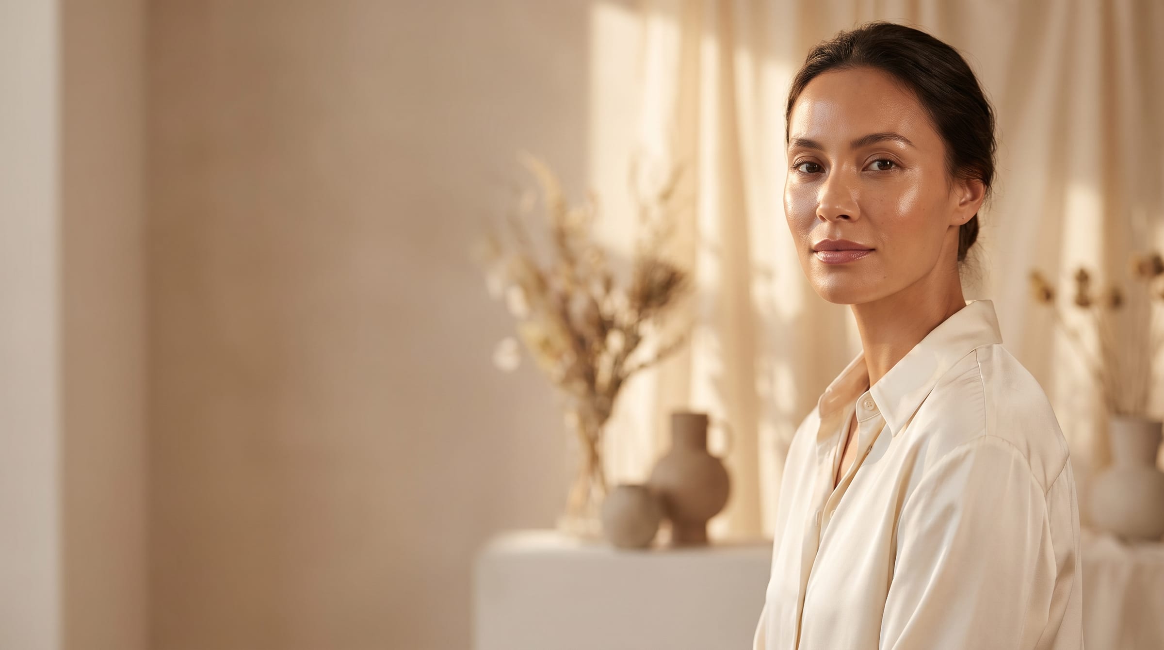 The serene, light-filled interior of Inara Hair & Skin Clinic